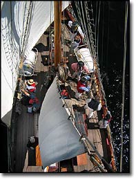 looking down on the deck