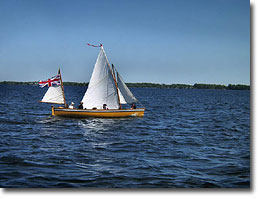 longboat under sail