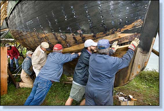 Plank going into place