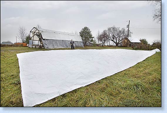 The new tarp spread out.