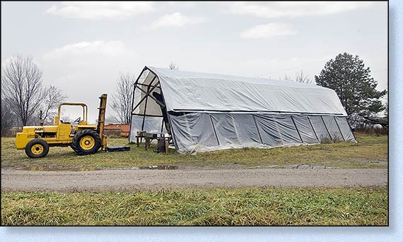 The new tarp in place.