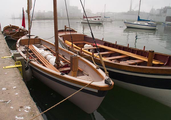 longboats at the dock