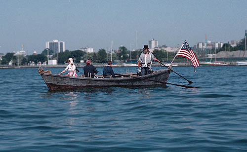 Longboat and crew