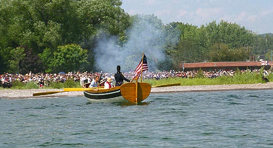 Longboats and cannon