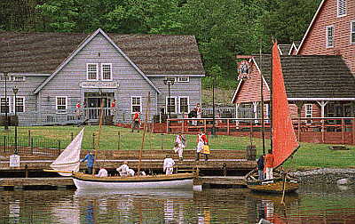 Longboats at dock